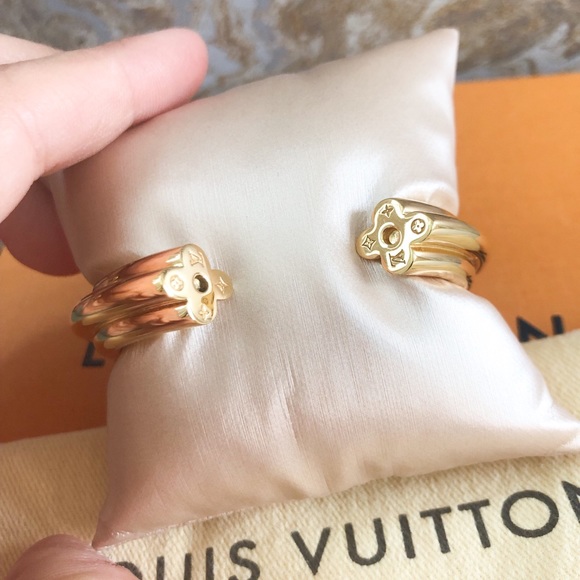 Louis Vuitton Fast Flower Gold Cuff Bracelet - Picture 3 of 8